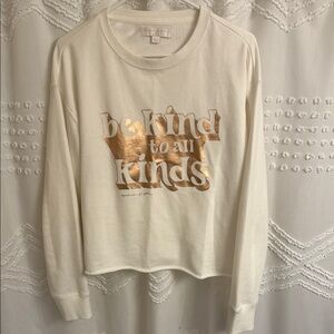 NWOT Spiritual Gangster - Be Kind to All Kinds Sweatshirt - Cream Medium